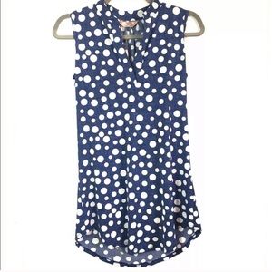 SJS Women’s Blue White Polka Dots Sleeveless